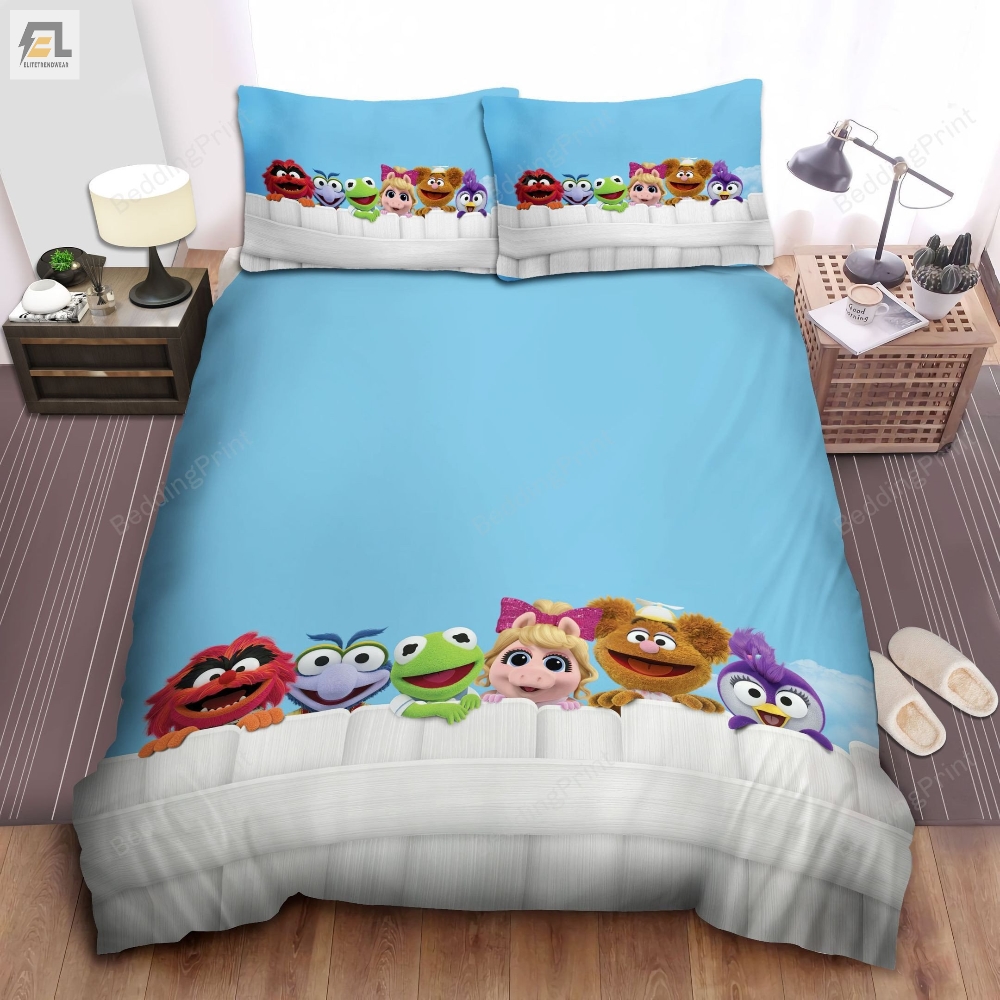 The Muppets Babies Climbing On The White Fence Bed Sheets Duvet Cover Bedding Sets 