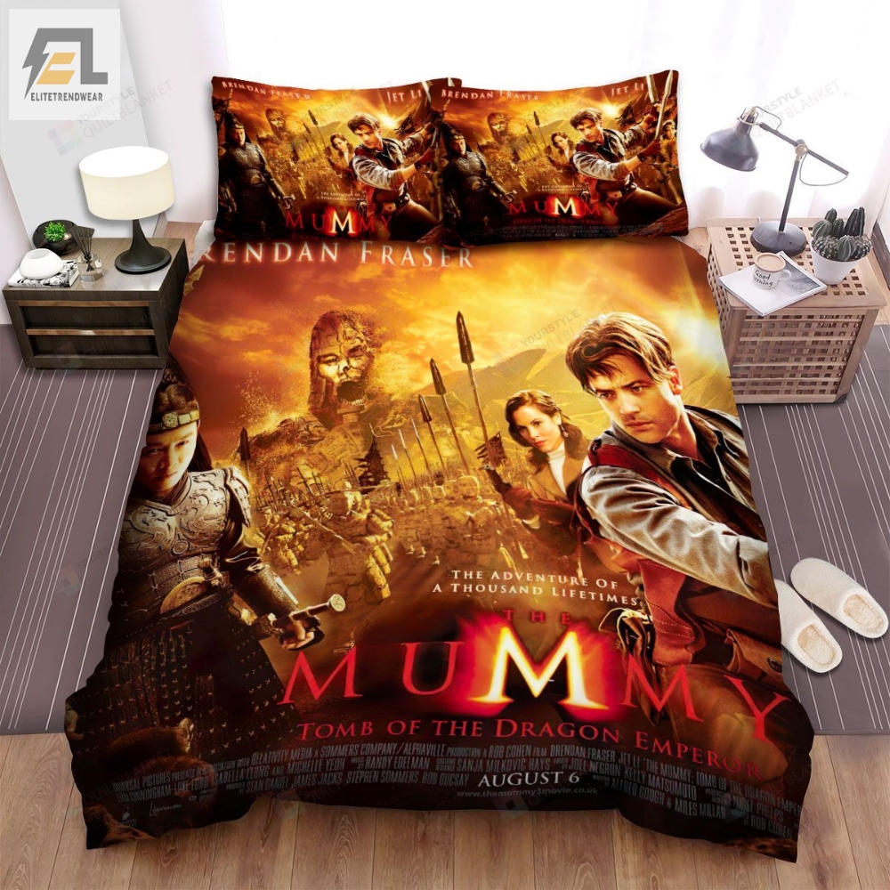 The Mummy Tomb Of The Dragon Emperor 2008 The Adventure Of A Thousand Lifetimes Movie Poster Bed Sheets Spread Comforter Duvet Cover Bedding Sets 
