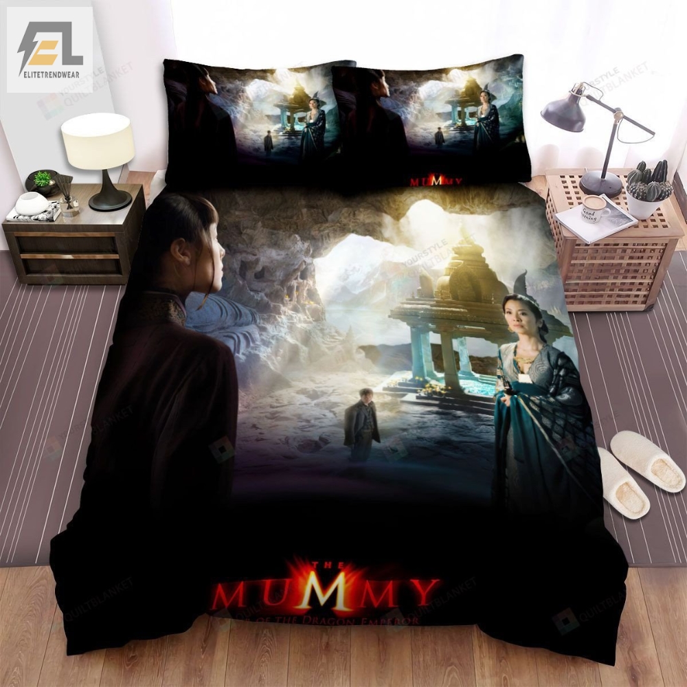 The Mummy Tomb Of The Dragon Emperor 2008 Temple Movie Poster Bed Sheets Spread Comforter Duvet Cover Bedding Sets 