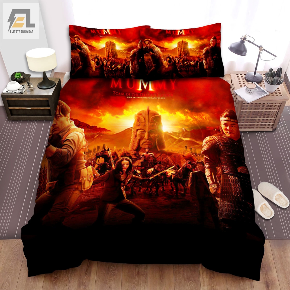 The Mummy Tomb Of The Dragon Emperor 2008 Ready To Fight Movie Poster Bed Sheets Spread Comforter Duvet Cover Bedding Sets 