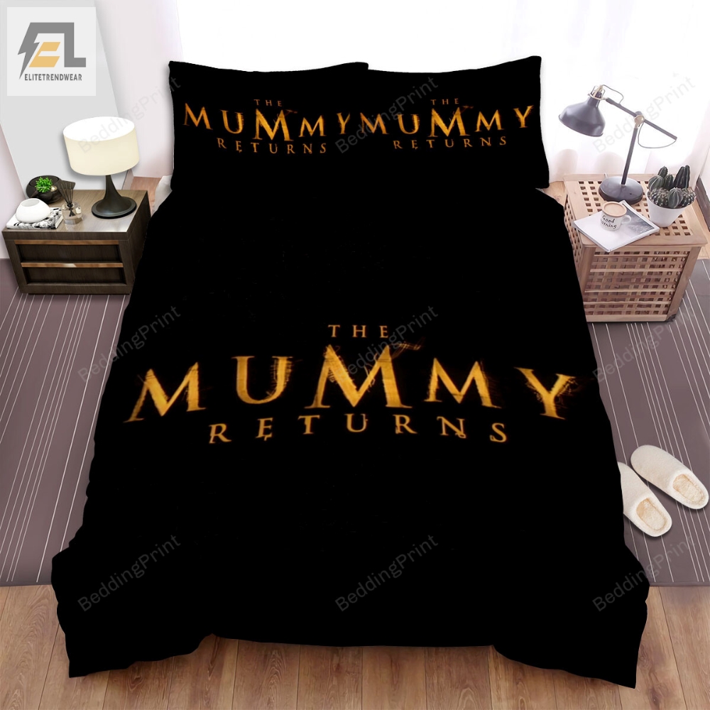 The Mummy Returns 2001 Black Background Movie Poster Bed Sheets Duvet Cover Bedding Sets 