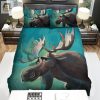 The Moose In Cartoon Bed Sheets Spread Duvet Cover Bedding Sets elitetrendwear 1