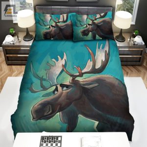 The Moose In Cartoon Bed Sheets Spread Duvet Cover Bedding Sets elitetrendwear 1 1