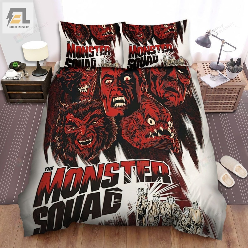 The Monster Squad Five Emotion Faces Of Monster Movie Poster Bed Sheets Spread Comforter Duvet Cover Bedding Sets 