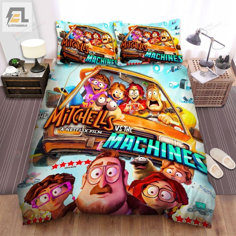 The Mitchells Vs The Machines Movie Poster 4 Bed Sheets Spread Comforter Duvet Cover Bedding Sets 