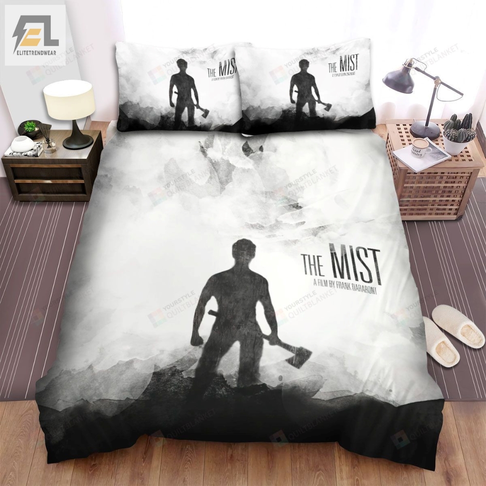 The Mist Black  White Artwork Movie Poster Bed Sheets Spread Comforter Duvet Cover Bedding Sets 