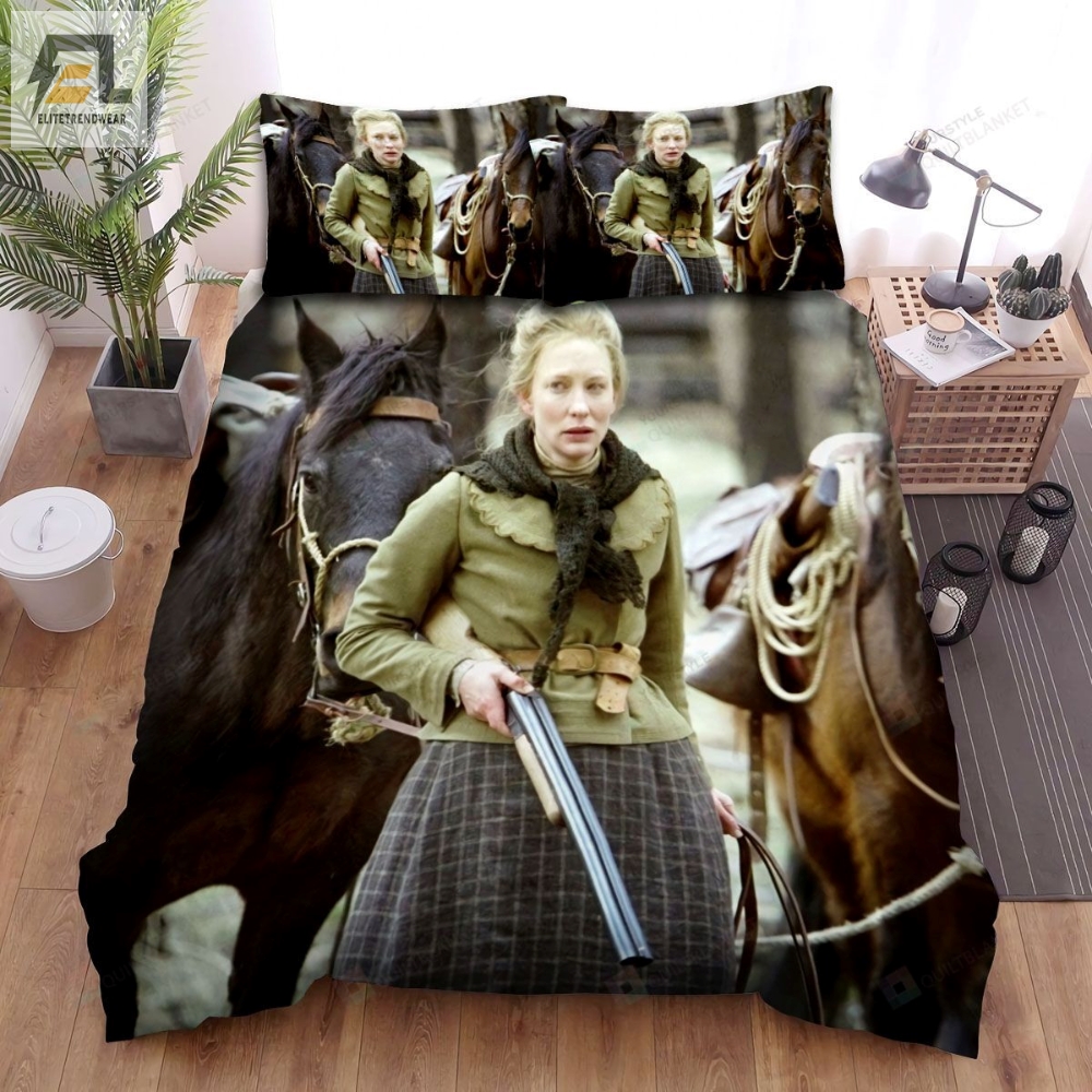 The Missing I 2003 The Girl With Gun And Horses Movie Scene Bed Sheets Spread Comforter Duvet Cover Bedding Sets 
