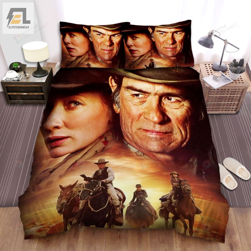 The Missing I 2003 Portrait Of Main Actors With People Riding Horses Background Movie Poster Bed Sheets Spread Comforter Duvet Cover Bedding Sets 