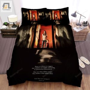 The Messengers The Main Girl With A Little Boy At Stairs Movie Poster Bed Sheets Duvet Cover Bedding Sets elitetrendwear 1 1