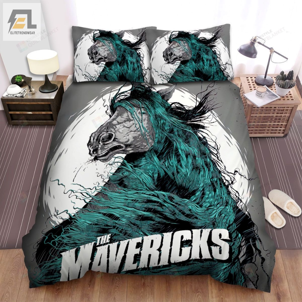 The Mavericks Band Green Horse Bed Sheets Spread Comforter Duvet Cover Bedding Sets 
