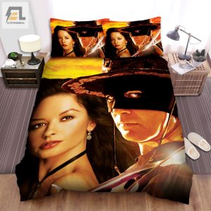 The Mask Of Zorro 1998 Movie Poster Theme Bed Sheets Spread Comforter Duvet Cover Bedding Sets elitetrendwear 1 1