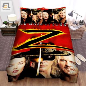 The Mask Of Zorro 1998 Movie Poster Artwork Bed Sheets Spread Comforter Duvet Cover Bedding Sets elitetrendwear 1 1