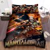 The Mandalorian Protecting Baby Grogu From Bullets Rain Bed Sheets Duvet Cover Bedding Sets elitetrendwear 1