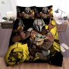 The Mandalorian And Baby Grogu In Cartoonish Illustration Bed Sheets Spread Comforter Duvet Cover Bedding Sets elitetrendwear 1