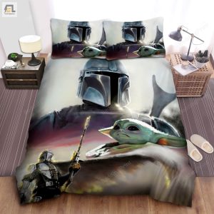 The Mandalorian Grogu In Acrylic Painting Bed Sheets Spread Duvet Cover Bedding Sets elitetrendwear 1 1