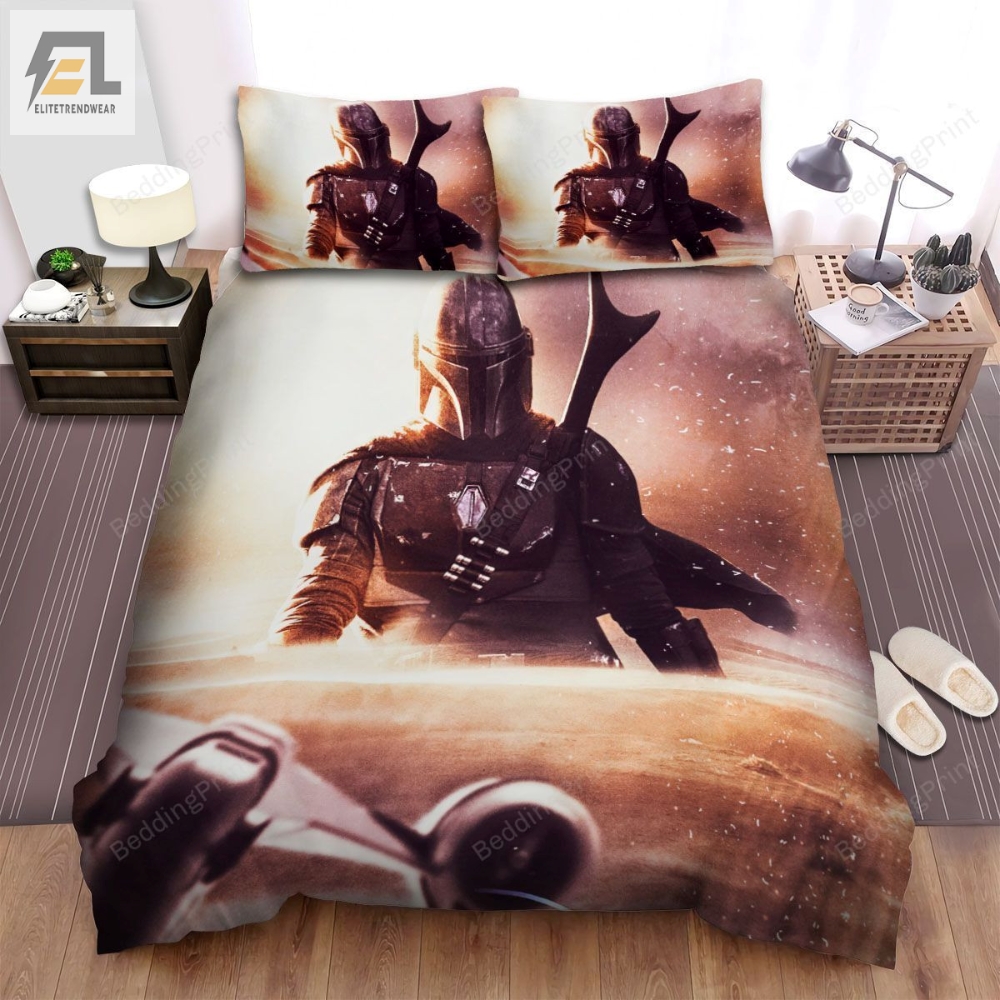 The Mandalorian 2019 The Mandalorian With Modern Weapons Movie Poster Bed Sheets Duvet Cover Bedding Sets 
