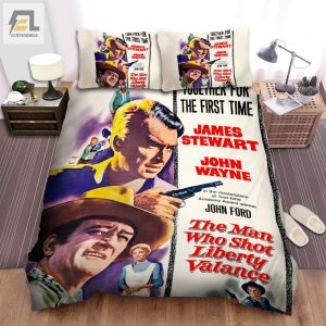 The Man Who Shot Liberty Valance 1962 Movie Poster Bed Sheets Spread Comforter Duvet Cover Bedding Sets elitetrendwear 1 1