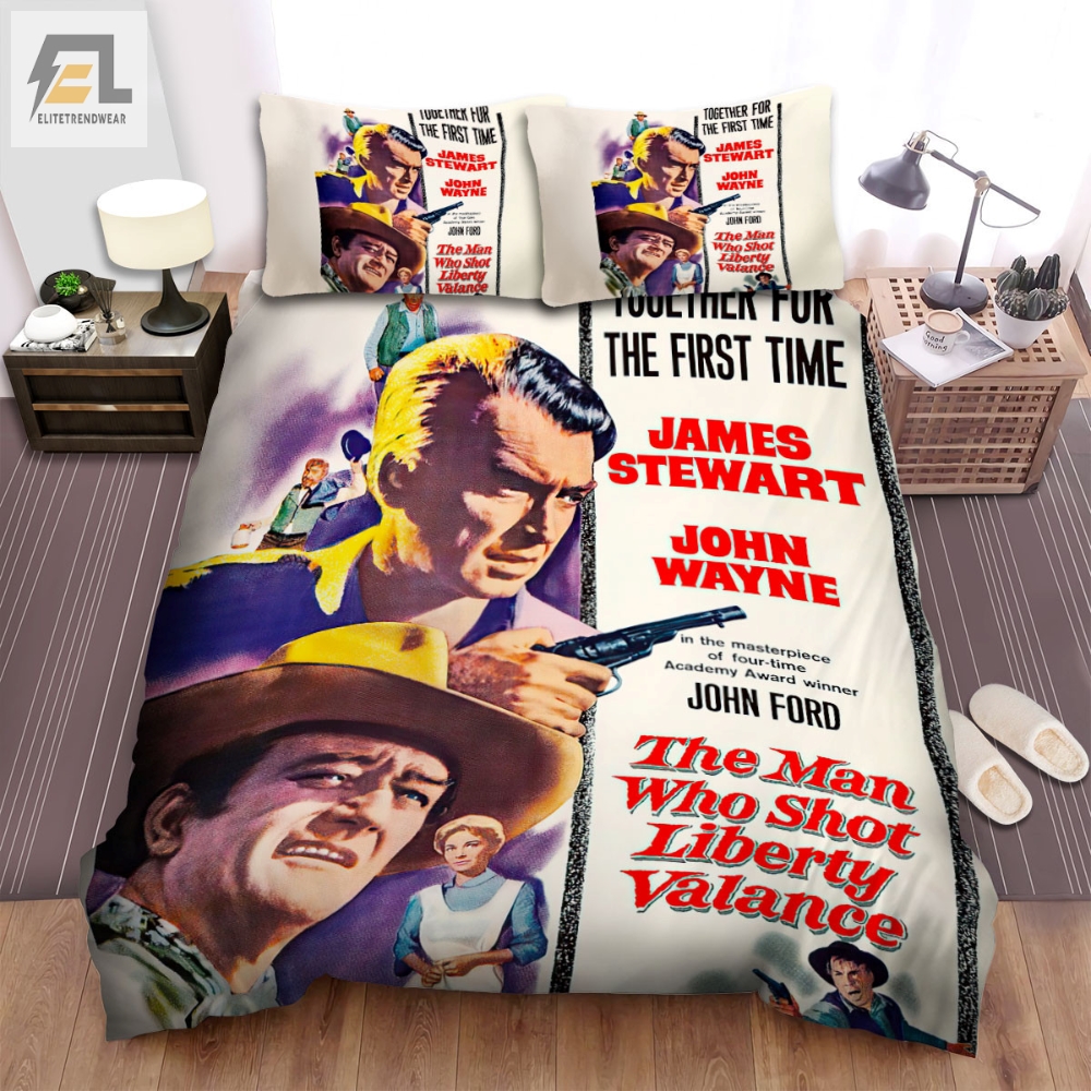 The Man Who Shot Liberty Valance 1962 Movie Poster Bed Sheets Spread Comforter Duvet Cover Bedding Sets 
