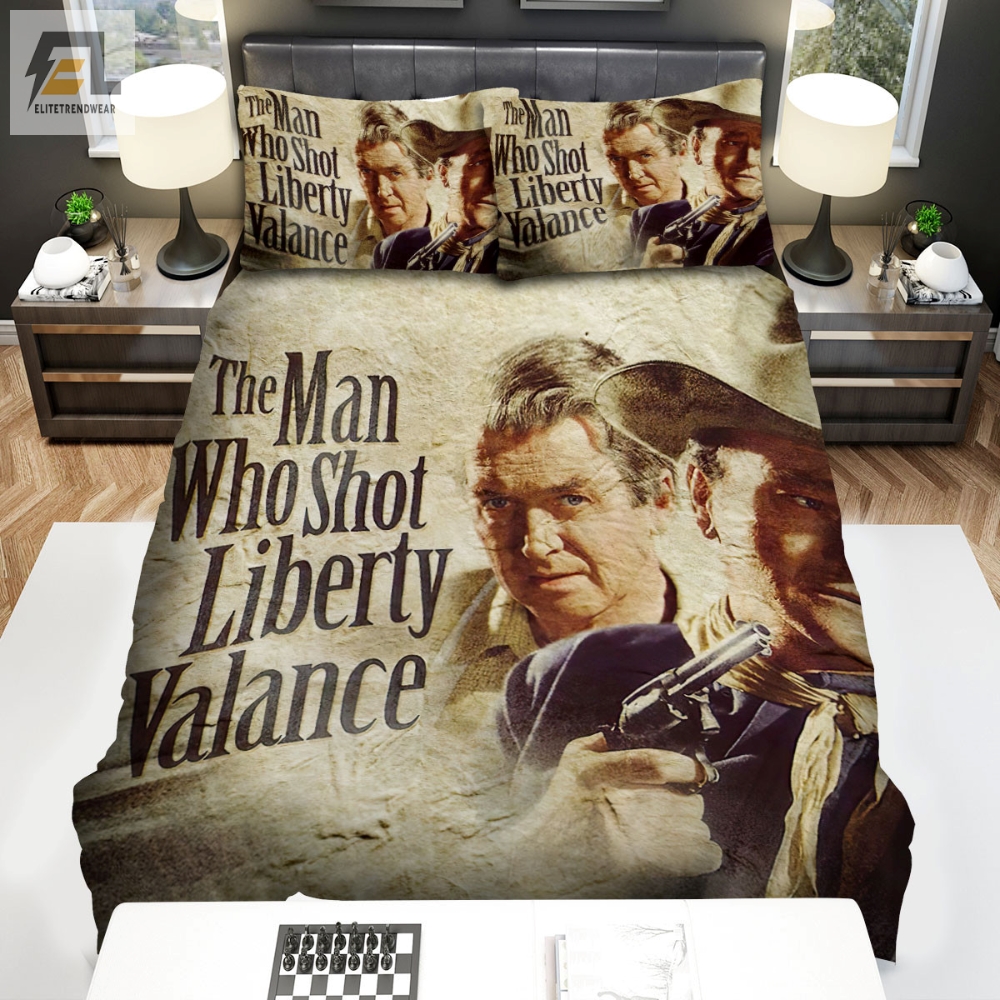 The Man Who Shot Liberty Valance 1962 Movie Poster Artwork Bed Sheets Spread Comforter Duvet Cover Bedding Sets 