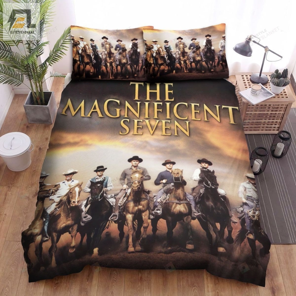 The Magnificent Seven 1960 Western Legends Movie Poster Bed Sheets Spread Comforter Duvet Cover Bedding Sets 