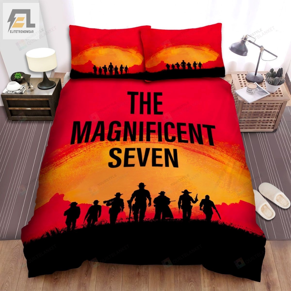 The Magnificent Seven 1960 Sunset Movie Poster Bed Sheets Spread Comforter Duvet Cover Bedding Sets 