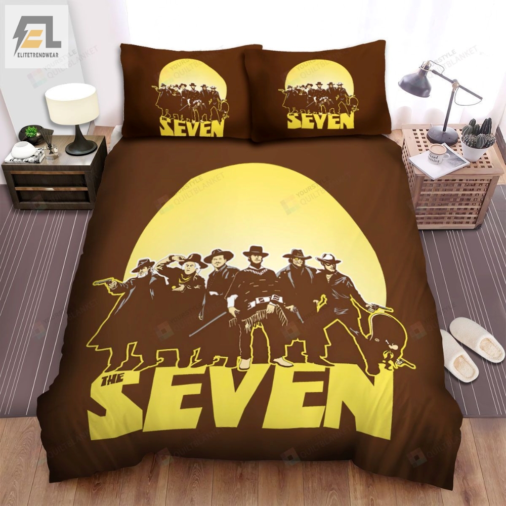 The Magnificent Seven 1960 Cowboy Group Movie Poster Bed Sheets Spread Comforter Duvet Cover Bedding Sets 