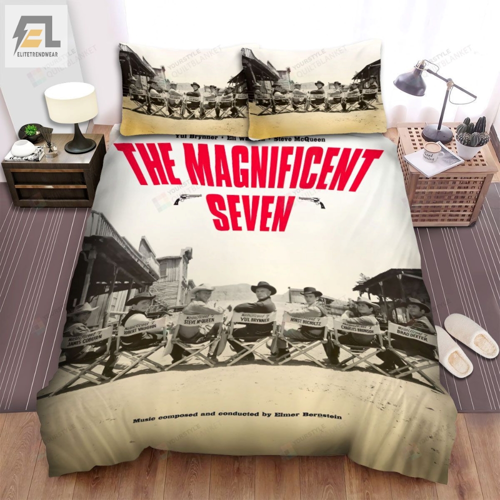 The Magnificent Seven 1960 Composed And Conducted By Elmer Bernstein Movie Poster Bed Sheets Spread Comforter Duvet Cover Bedding Sets 
