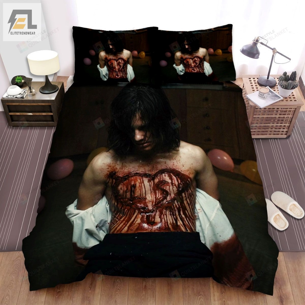 The Loved Ones The Men Main Actor With Blood Heart On Body Scene Movie Picture Bed Sheets Spread Comforter Duvet Cover Bedding Sets 