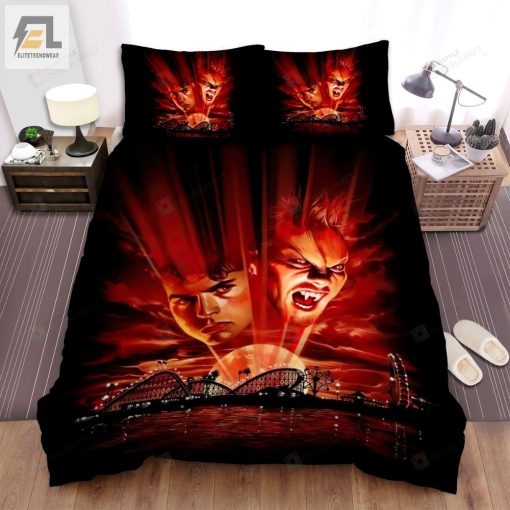 The Lost Boys Two Men On Red Light Background Art Picture Of The Movie Bed Sheets Spread Comforter Duvet Cover Bedding Sets elitetrendwear 1