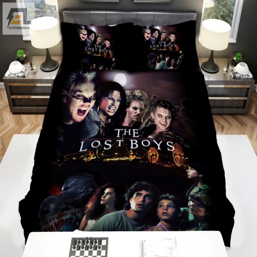 The Lost Boys Art Angry Of Four People With The Face Of People Are Afraid Movie Poster Bed Sheets Spread Comforter Duvet Cover Bedding Sets elitetrendwear 1 1