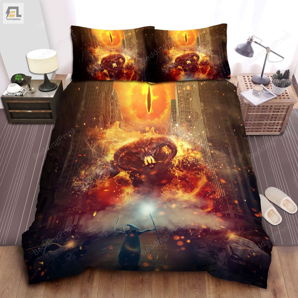 The Lord Of The Ring Balrog Fighting With Gandalf Bed Sheets Duvet Cover Bedding Sets 