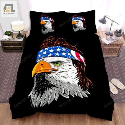 The Longhairs Bald Eagle Wearing A Headband Bed Sheets Spread Duvet Cover Bedding Sets elitetrendwear 1
