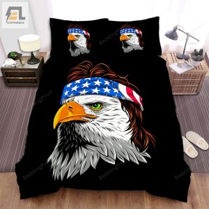 The Longhairs Bald Eagle Wearing A Headband Bed Sheets Spread Duvet Cover Bedding Sets elitetrendwear 1 1