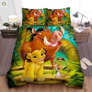 The Lion King Young Simba Timon Pumbaa In The Jungle Bed Sheets Duvet Cover Bedding Sets elitetrendwear 1 1
