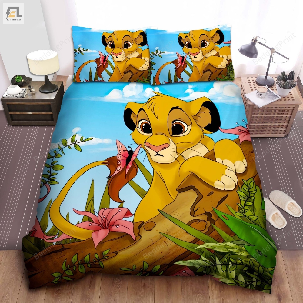 The Lion King Young Simba Exploring Wild Life Bed Sheets Duvet Cover Bedding Sets 