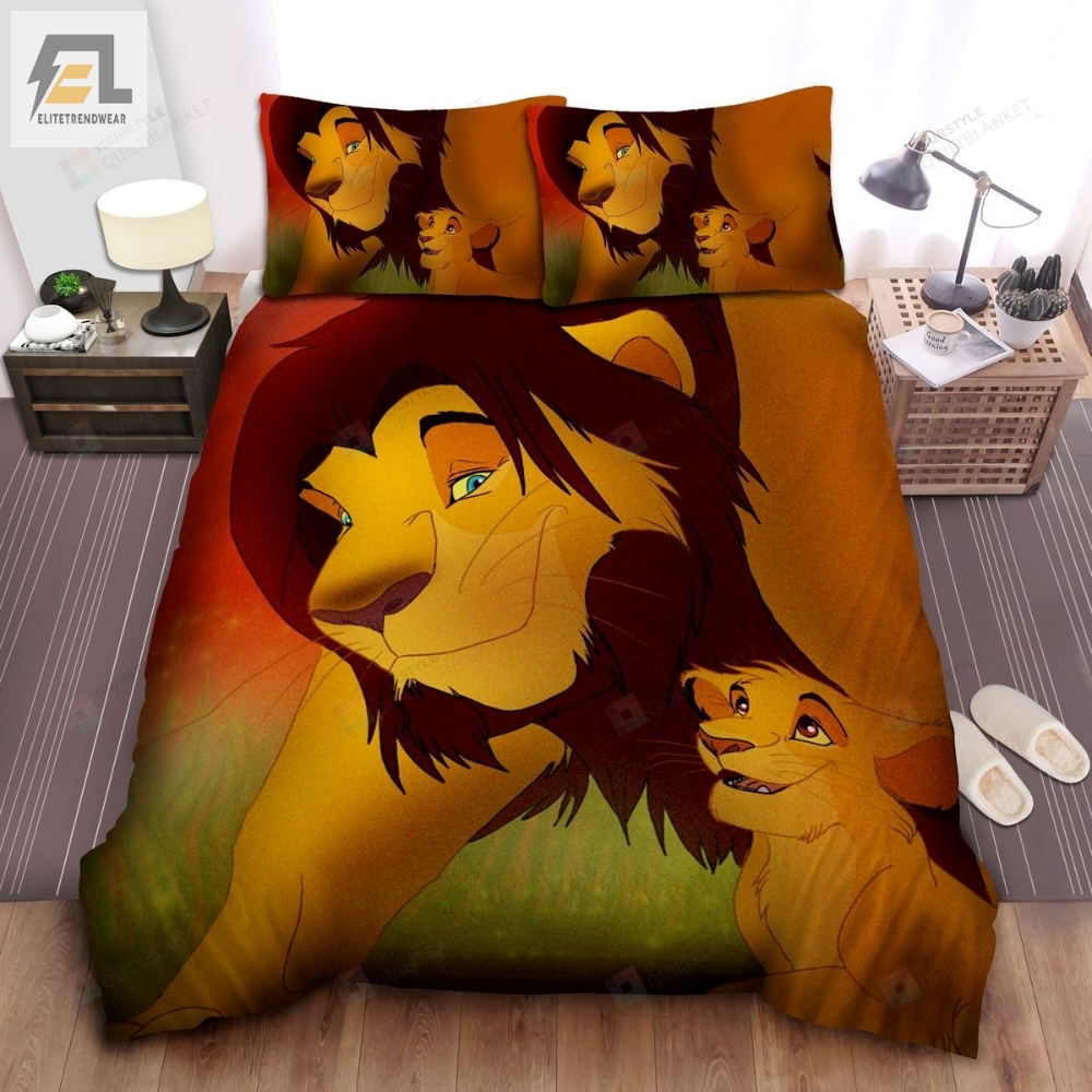 The Lion King Young Simba Mufasa Movie Scene Bed Sheets Spread Comforter Duvet Cover Bedding Sets elitetrendwear 1