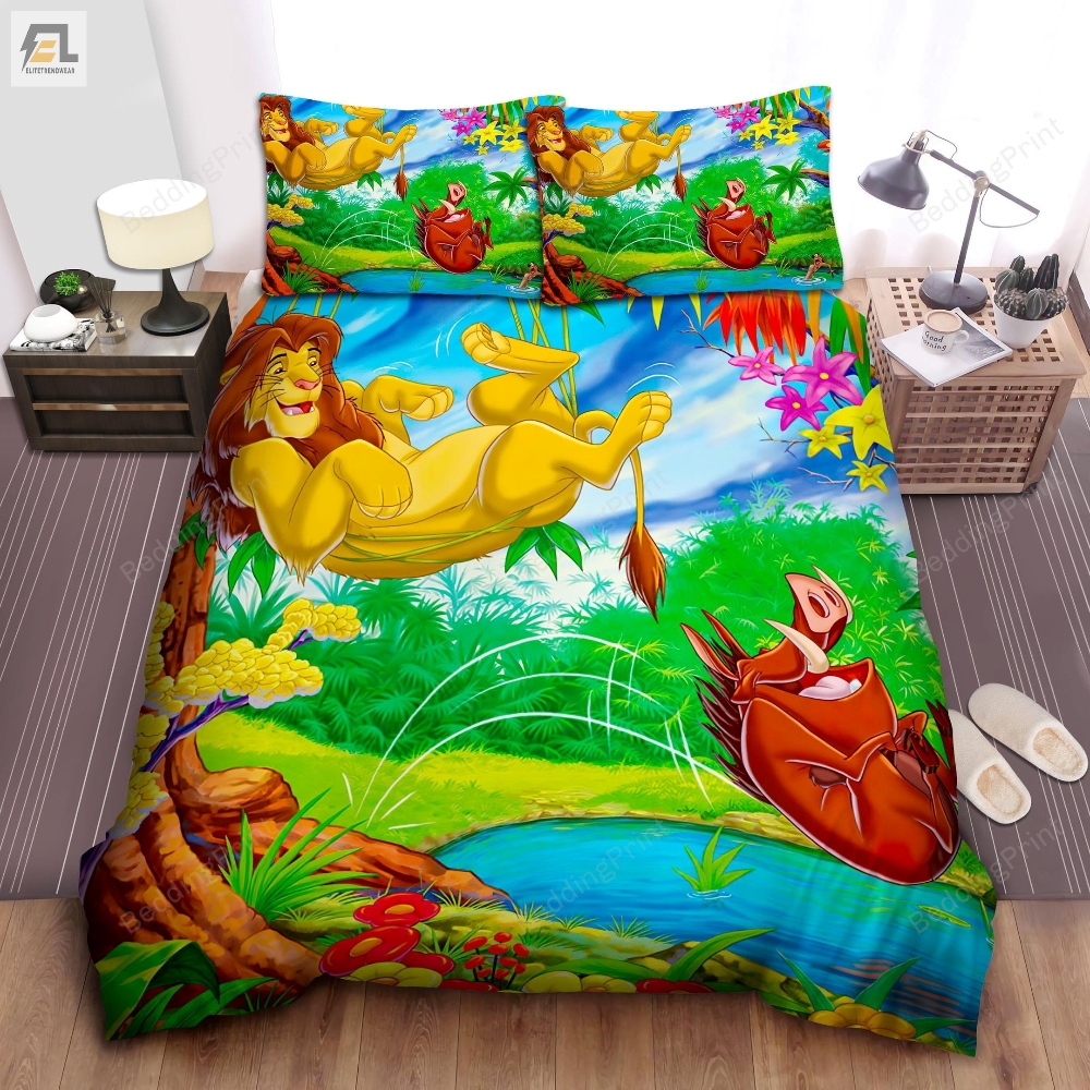 The Lion King Simba Timon  Pumbaa Hakuna Matata Bed Sheets Duvet Cover Bedding Sets 