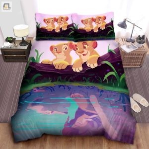 The Lion King Simba Nala Reflections In Water Bed Sheets Duvet Cover Bedding Sets elitetrendwear 1 1