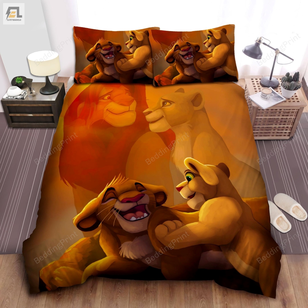 The Lion King Simba  Nala Artwork Bed Sheets Duvet Cover Bedding Sets 