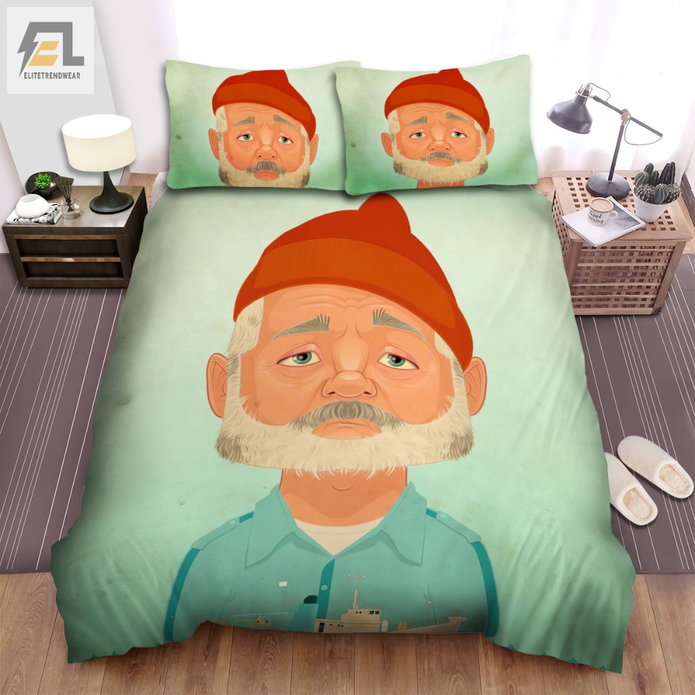 The Life Aquatic With Steve Zissou 2004 Movie Upset Man Bed Sheets Spread Comforter Duvet Cover Bedding Sets 