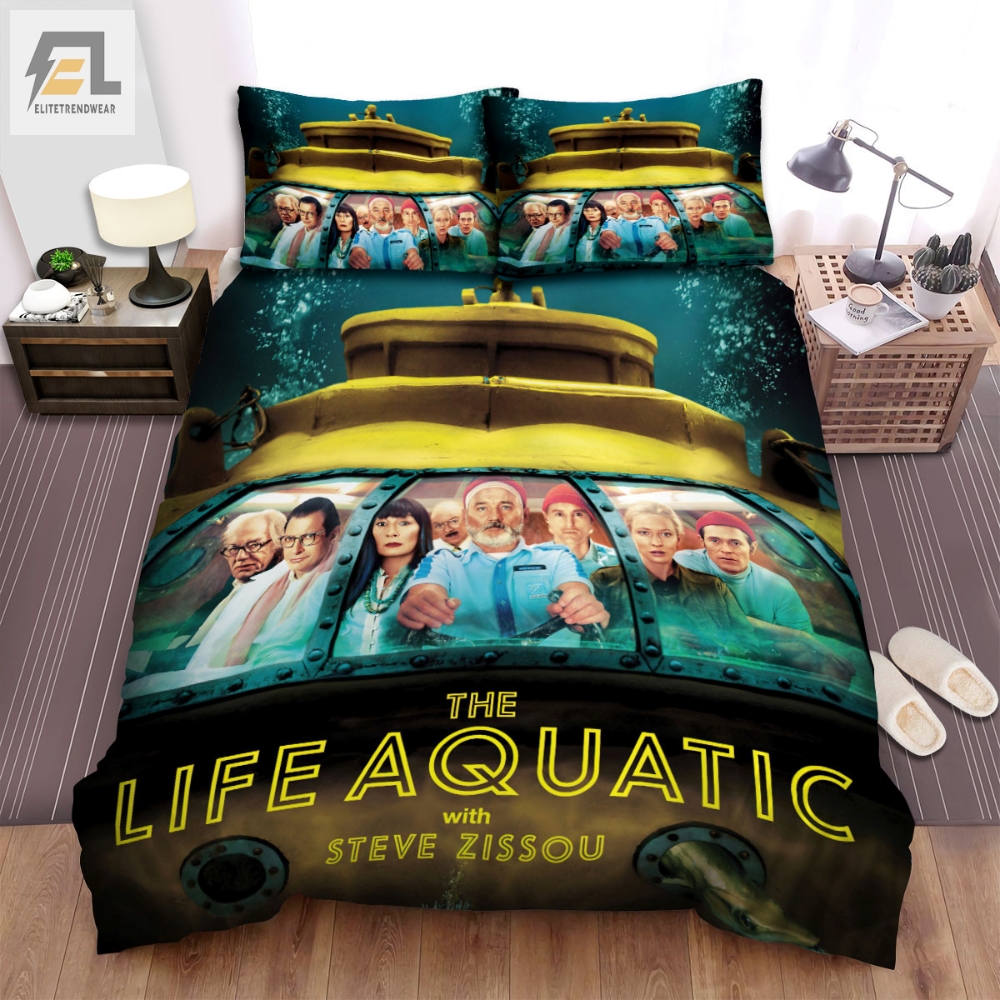The Life Aquatic With Steve Zissou 2004 Movie Underwater Adventure Bed Sheets Spread Comforter Duvet Cover Bedding Sets 
