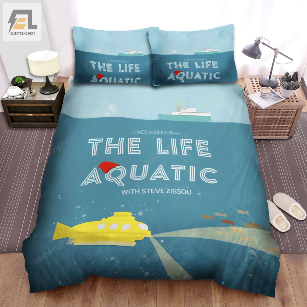 The Life Aquatic With Steve Zissou 2004 Movie Submarine Art Bed Sheets Duvet Cover Bedding Sets 