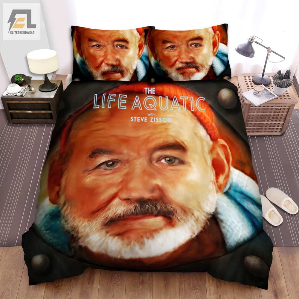 The Life Aquatic With Steve Zissou 2004 Movie Old Manâs Head Art Bed Sheets Spread Comforter Duvet Cover Bedding Sets 