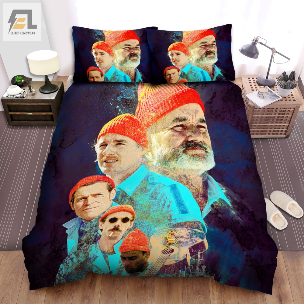 The Life Aquatic With Steve Zissou 2004 Movie Characters Poster Bed Sheets Spread Comforter Duvet Cover Bedding Sets 