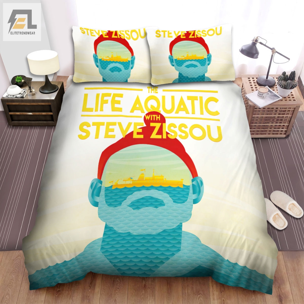 The Life Aquatic With Steve Zissou 2004 Movie Blue Upper Body Art Poster Bed Sheets Spread Comforter Duvet Cover Bedding Sets 