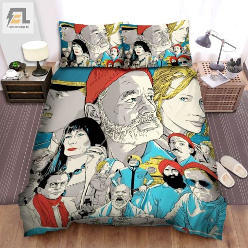The Life Aquatic With Steve Zissou 2004 Movie Characters Art Poster Bed Sheets Spread Comforter Duvet Cover Bedding Sets elitetrendwear 1
