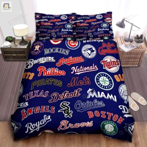 Mlb All Teams Logo Bed Sheets Spread Duvet Cover Bedding Set Ver 4 elitetrendwear 1 1