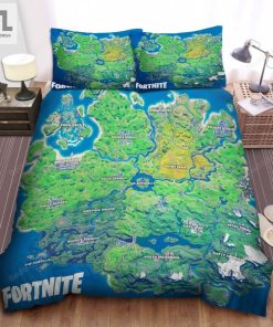 Fortnite Original Map Bed Sheets Duvet Cover Bedding Sets elitetrendwear 1 3