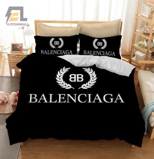 Balenciaga Logo Custom Bedding Set Duvet Cover elitetrendwear 1