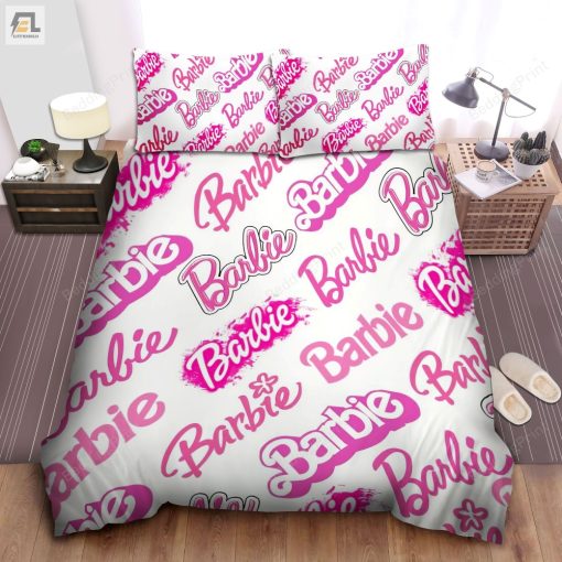 Barbie Bed Pink Letter Sheets Duvet Cover Bedding Sets elitetrendwear 1